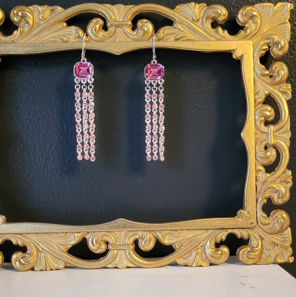 GIVENCHY pink and silver earrings - Picture 7 of 10